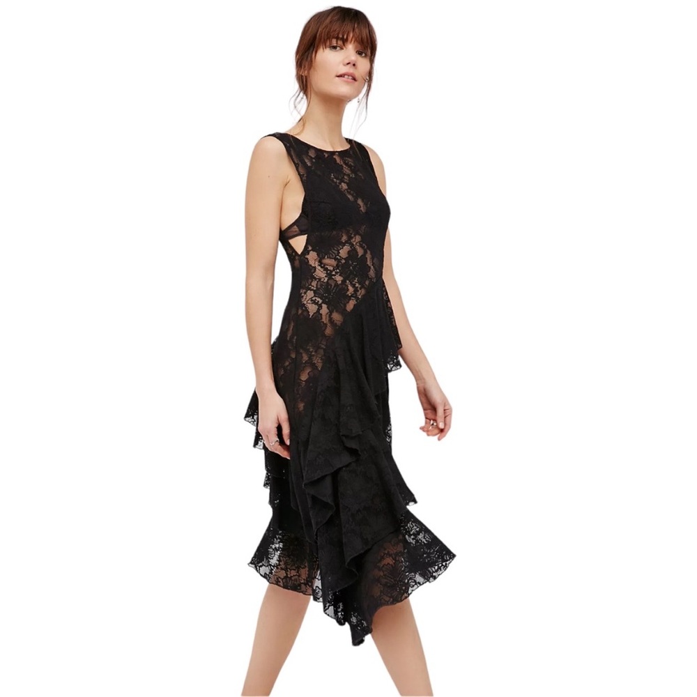 Florence Floral Lace Ruffle Dress